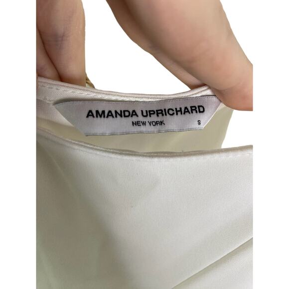 Amanda Uprichard Evie Asymmetric Chain-Embellished Mini Dress Ivory Size Small - Picture 6 of 10